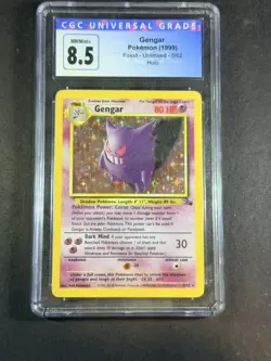1999 Pokemon Fossil Unlimited Gengar Holo Rare 5/62 CGC Mint 8.5 - Image 1