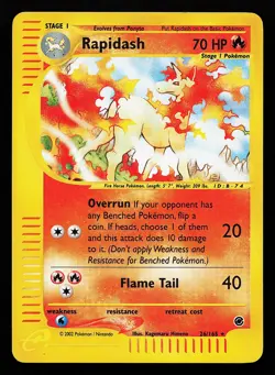 Rapidash 26/165 Reverse Holo Expedition Pokemon Card - Image 1