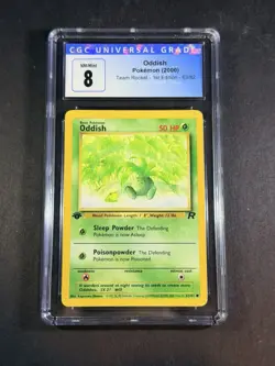Oddish 1st Edition 2000 Team Rocket 63/82 Pokemon Card - CGC 8 - Image 1