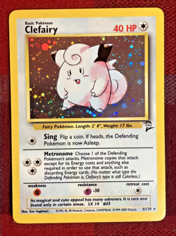 Clefairy 6/130 Base Set 2 Holo Rare Pokemon Card - Image 2