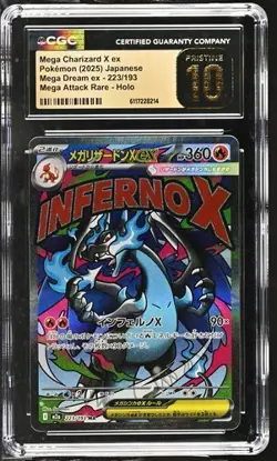2025 Pokemon Card Japanese Mega Dream Charizard MA CGC Pristine 10 223/193 - Image 1