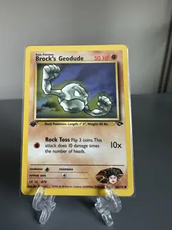 1st Ed Brock’s Geodude Pokemon Card Gym Challenge 68/132 English MINT - Image 1
