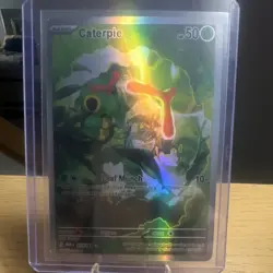 Pokemon Caterpie 172/165 Sv: Scarlet & Violet 151 Holo Illustration Rare Card - Image 1