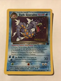 Dark Gyarados 8/82 Holo Team Rocket Prerelease Promo Pokemon Card - NM - Image 1