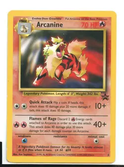 Arcanine Black Star Promo 6 Pl/HP WOTC Pokemon - Image 1