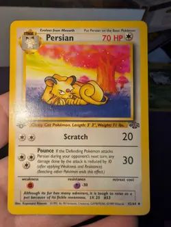 Persian 42/64 Jungle Regular 1st Edition Pokemon WOTC LP - Image 1
