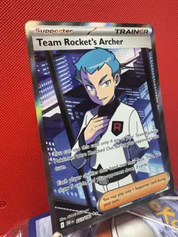 Team Rocket’s Archer 223/182 Pokemon TCG 2023 Ultra Rare Full‑Art Holo DRI NM - Image 2
