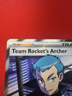 Team Rocket’s Archer 223/182 Pokemon TCG 2023 Ultra Rare Full‑Art Holo DRI NM - Image 5