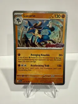 LUCARIO 114/198 Scarlet & Violet Stamp Holo Rare Pokemon Card TCG Near Mint - Image 1