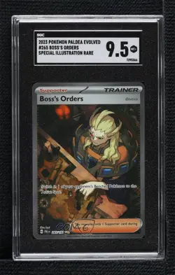 Boss's Orders Special Illustration Rare Pokemon Paldea Evolved SV02 SGC 9.5 - Image 1