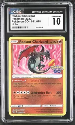 Radiant Charizard *CGC 10* Holo Rare *Pokemon Go* #11 *2022* Pokemon - Image 1