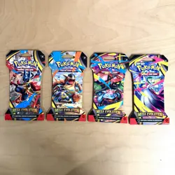 Pokemon Mega Evolution Sleeved Booster Pack - Full Art Set - 4 Packs - Sealed - Image 1