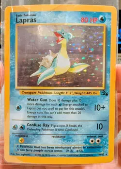 Pokemon TCG Lapras Fossil 10/62 Holo 1999-2000 MP Unlimited - Image 1