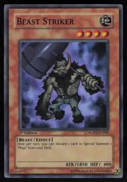 Beast Striker RGBT-EN085 Super Rare Raging Battle 1st Edition Yu-Gi-Oh - Image 1