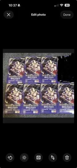 One Piece TCG The Azure Sea's Seven Lot Of 7 Sleeved Booster Packs In Hand - Image 1
