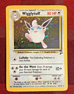 Wigglytuff 19/130 Base Set 2 Holo Rare Card Pokemon TCG - MP SWIRL - Image 2