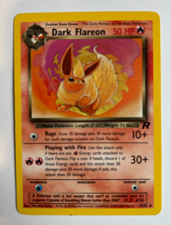 Dark Flareon 35/82 Team Rocket 2000 Rare Non-Holo Pokemon Card VG - Image 1