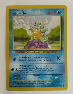 Squirtle 63/102 Base Set Unlimited 1999 WOTC Pokemon Card (Non-Holo) RAW - Image 1
