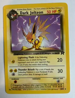 Dark Jolteon 38/82 Team Rocket (1999) Non-Holo Uncommon Pokemon Card WOTC - Image 1