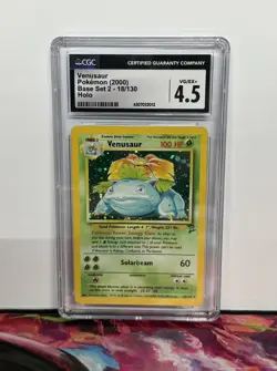CGC 4.5 VG/EX+ Venusaur 2000 Base Set 2 18/130 Holo Rare Pokemon Card - Image 1