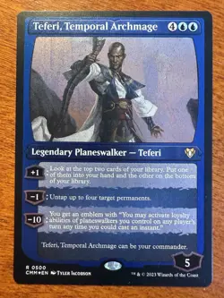 Teferi, Temporal Archmage FOIL Etched MTG Commander Masters NM-M 500 - Image 1
