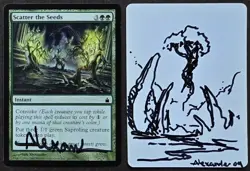 SKETCHED MtG Magic _ Rob Alexander _ Ravnica Artist Proof _ SCATTER THE SEEDS _ - Image 1