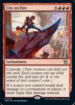 City on Fire March of the Machine Magic mtg Light Play, English x1 - Image 1