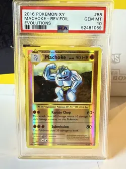 Machoke 58/108 Reverse Foil XY Evolutions 2016 Pokemon PSA 10 Gem Mint - Image 1