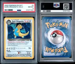 Pokemon TCG Dark Dragonite Holo Rare 5/82 PSA 8 NM-MT Swirl - Image 3