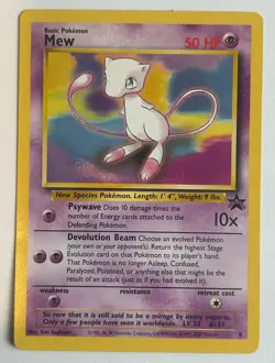 Mew #8 Black Star Promo WOTC Pokemon League 2000 Non-Holo Vintage - Image 1