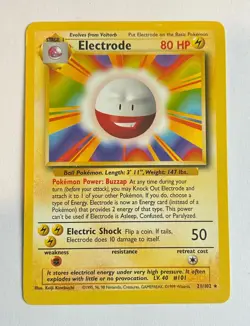 Pokemon Electrode 21/102 Rare Base Set Unlimited WOTC 1999 Buzzap - Image 1