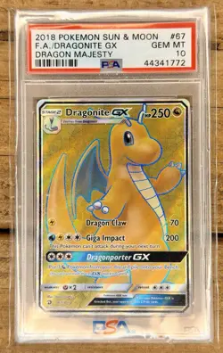 2018 Pokemon Dragonite GX #67 Sm Holo PSA 10 Dragon Majesty - Image 1