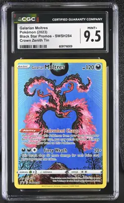 GALARIAN MOLTRES BLACK STAR PROMO SWSH284 CROWN ZENITH 2023 POKEMON TCG CGC 9.5 - Image 1