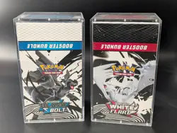 2x Pokemon Black Bolt White Flare Sealed Booster Bundle Display Case W/Acrylic - Image 1