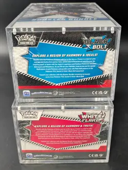 2x Pokemon Black Bolt White Flare Sealed Booster Bundle Display Case W/Acrylic - Image 3