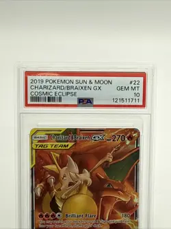 Pokemon Charizard & Braixen GX #22 PSA 10 Cosmic Eclipse 2019 - Image 4