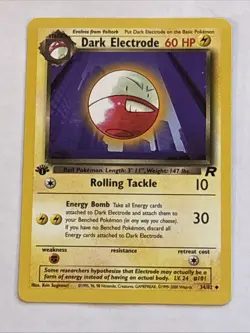 Dark Electrode 34/82 1st Edition Team Rocket 2000 Pokemon WOTC Vintage LP+ - Image 1