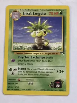 Erika's Exeggutor 044/132 Gym Heroes Regular Vintage Pokemon TCG LP - Image 1