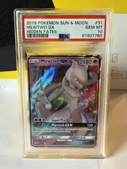 Mewtwo GX 2019 Pokemon Sun & Moon Hidden Fates 31/68 PSA 10 Gem Mint - Image 1