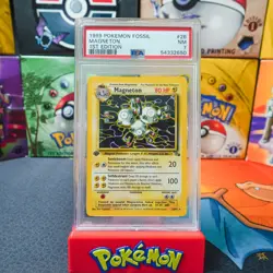 PSA 7 1999 Pokemon Game 1st Edition Fossil Magneton 26 - Image 1