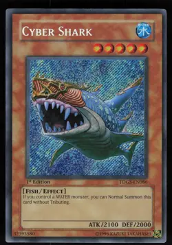 Cyber Shark TDGS-EN086 Secret Rare The Duelist Genesis 1st Edition Yu-Gi-Oh - Image 1