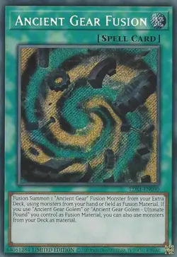 Yugioh! Ancient Gear Fusion - LDS1-EN090 - Secret Rare - Limited Edition Near Mi - Image 1