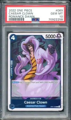 2022 One Piece Romance Dawn OP01-069 Caesar Clown - Pre-Errata PSA 10 POP 9 - Image 1