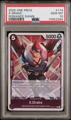 2022 One Piece Romance Dawn OP01-114 X Drake - Pre-Errata - PSA 10 POP 9 - Image 1