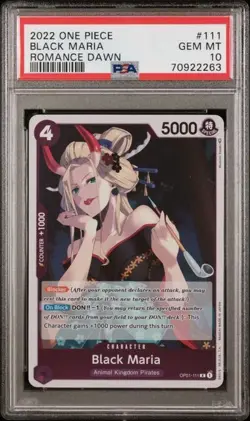 2022 One Piece Romance Dawn OP01-111 Black Maria - Pre-Errata - PSA 10 POP 24 - Image 1