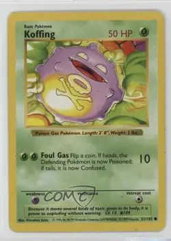 Koffing Shadowless Pokemon Base Set #51 1999 - Image 1
