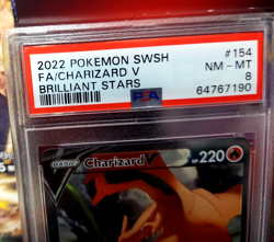 2022 Pokemon SWSH FA/Charizard V Brilliant Stars #154 PSA 8 NM-MT - Image 2
