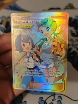 Mallow and Lana Tag Team 231/236 Pokemon TCG Cosmic Eclipse Full Art Holo LP - Image 2