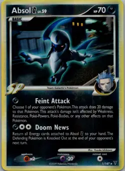 Absol G 1/147 Holo Rare Supreme Victors Pokemon Reverse Holo Moderately Played - Image 1