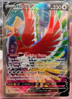 Pokemon TCG Ho-Oh V 187/195 Holo Rare Ultra Silver Tempest 2022 NM - Image 1